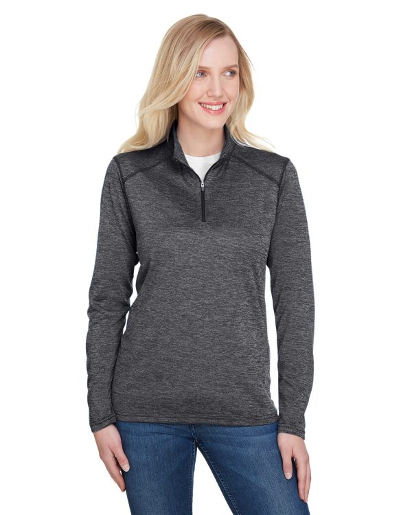 A4 Ladies' Tonal Space-Dye Quarter Zip