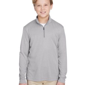 Team 365 Youth Zone Sonic Heather Performance Quarter Zip